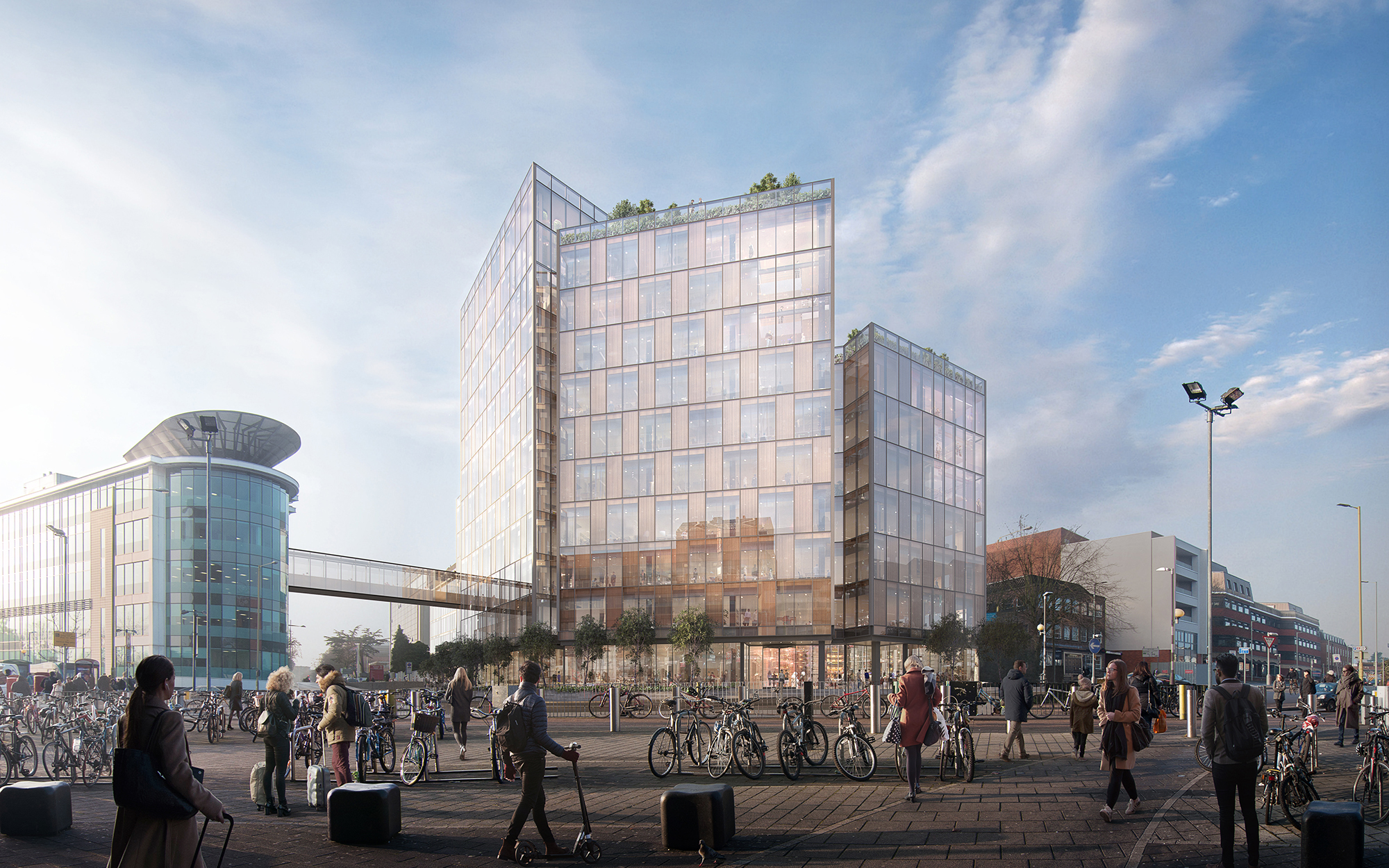 Future townscape: View of TJX Europe Head Office from Watford Junction Station (CGI)